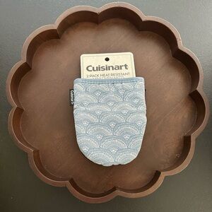 Cuisinart 2 pack Blue Patterned Heat Resistant Mini Oven Mitts